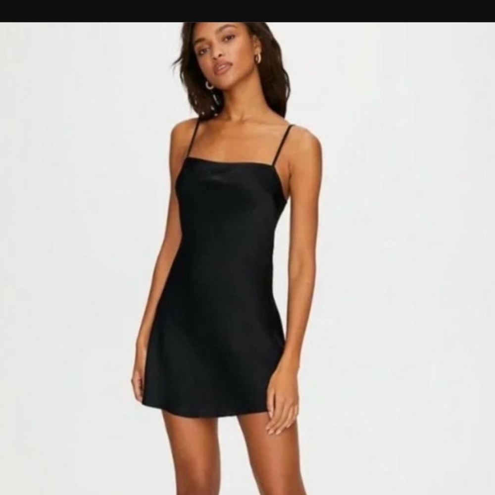 Wilfred Black Mini Dress with Spaghetti Straps